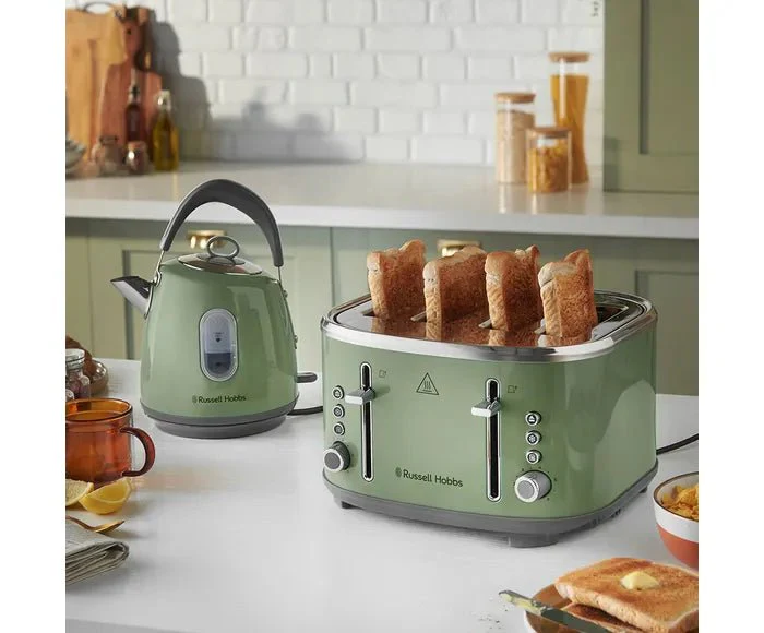 Russell Hobbs Stylevia Sage Green 4 Slice Toaster - 26294 - Image 7