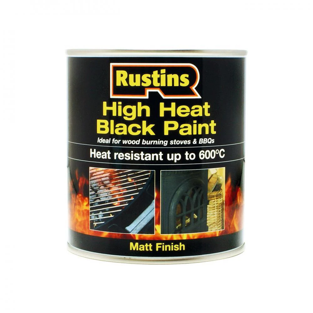 Rustins High Heat Black Paint - 500ml