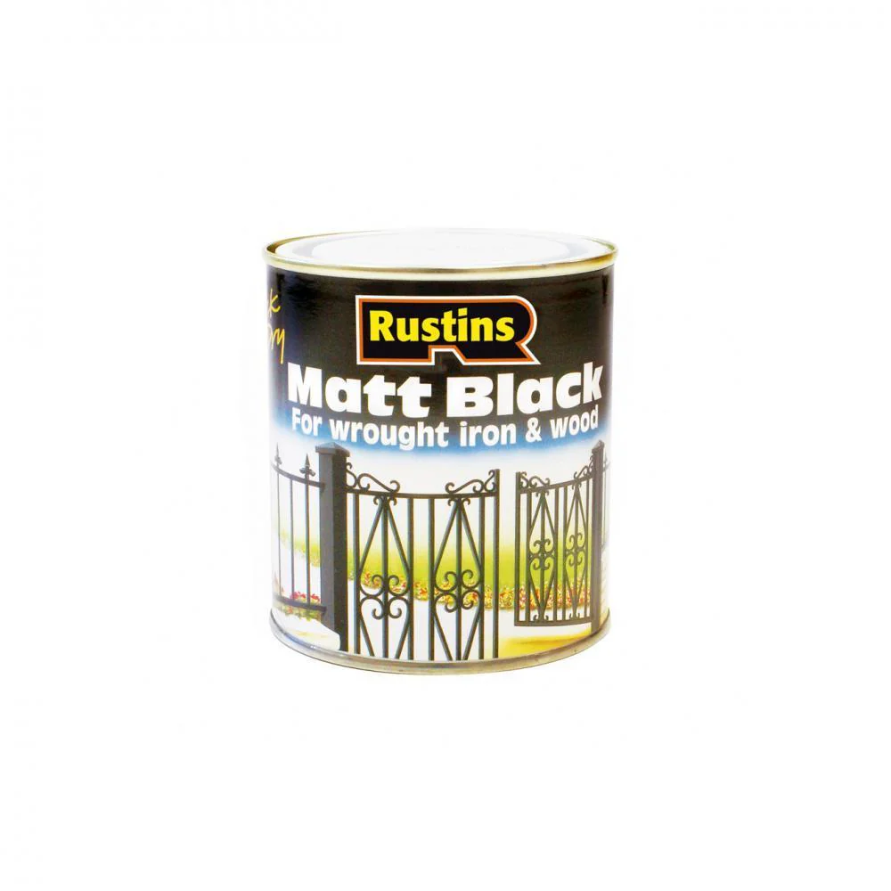 Rustins Quick Dry Black Paint Matt - 1litre