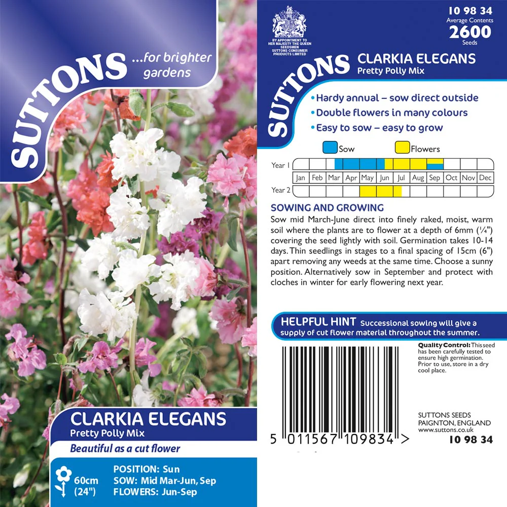 Suttons Clarkia Elegans Seed - Image 2