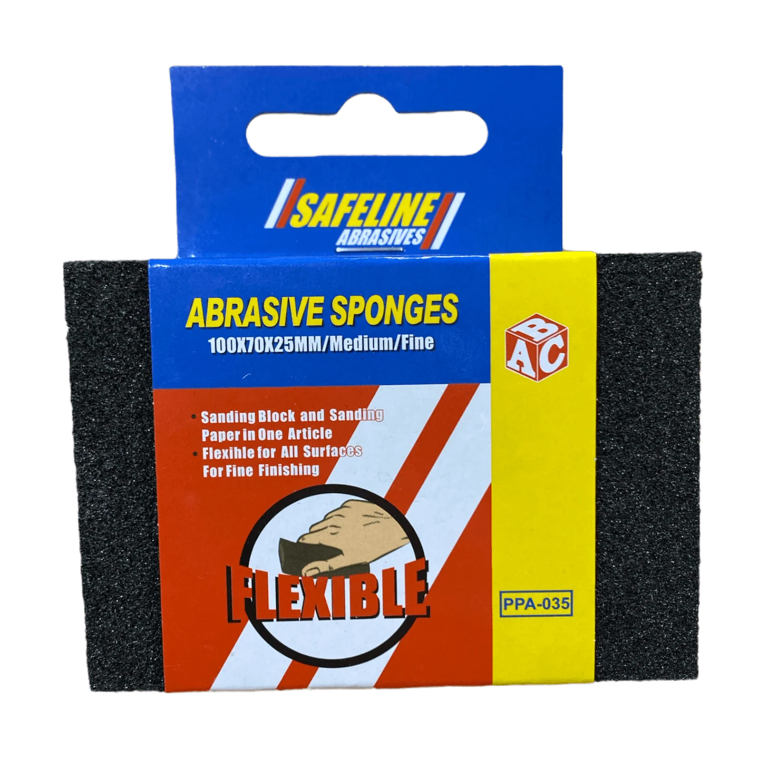 Safeline Flexible Sanding Block 100x70x25mm/Medium/Fine