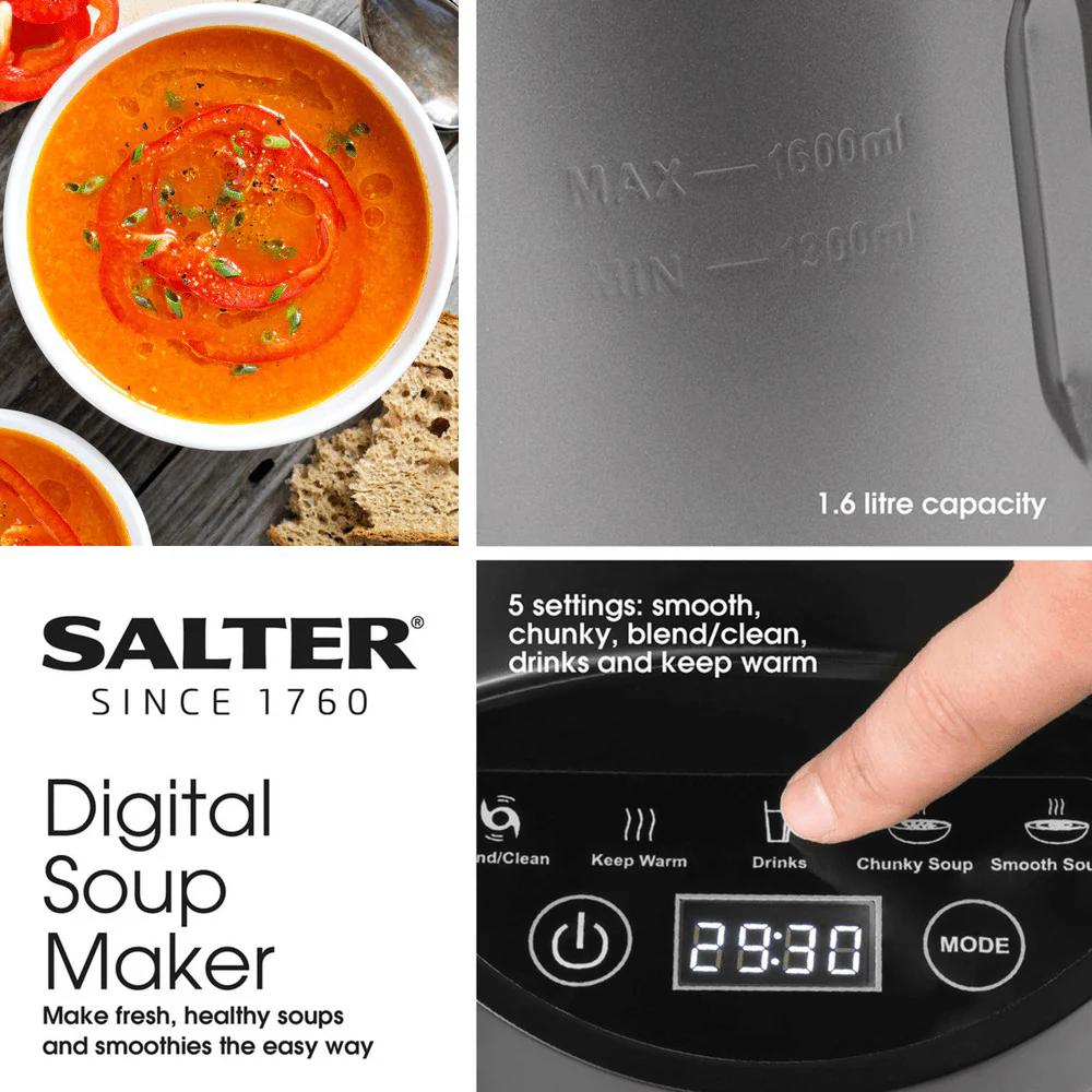 Salter 1.6L Digital Soup Maker - Gunmetal - Image 6