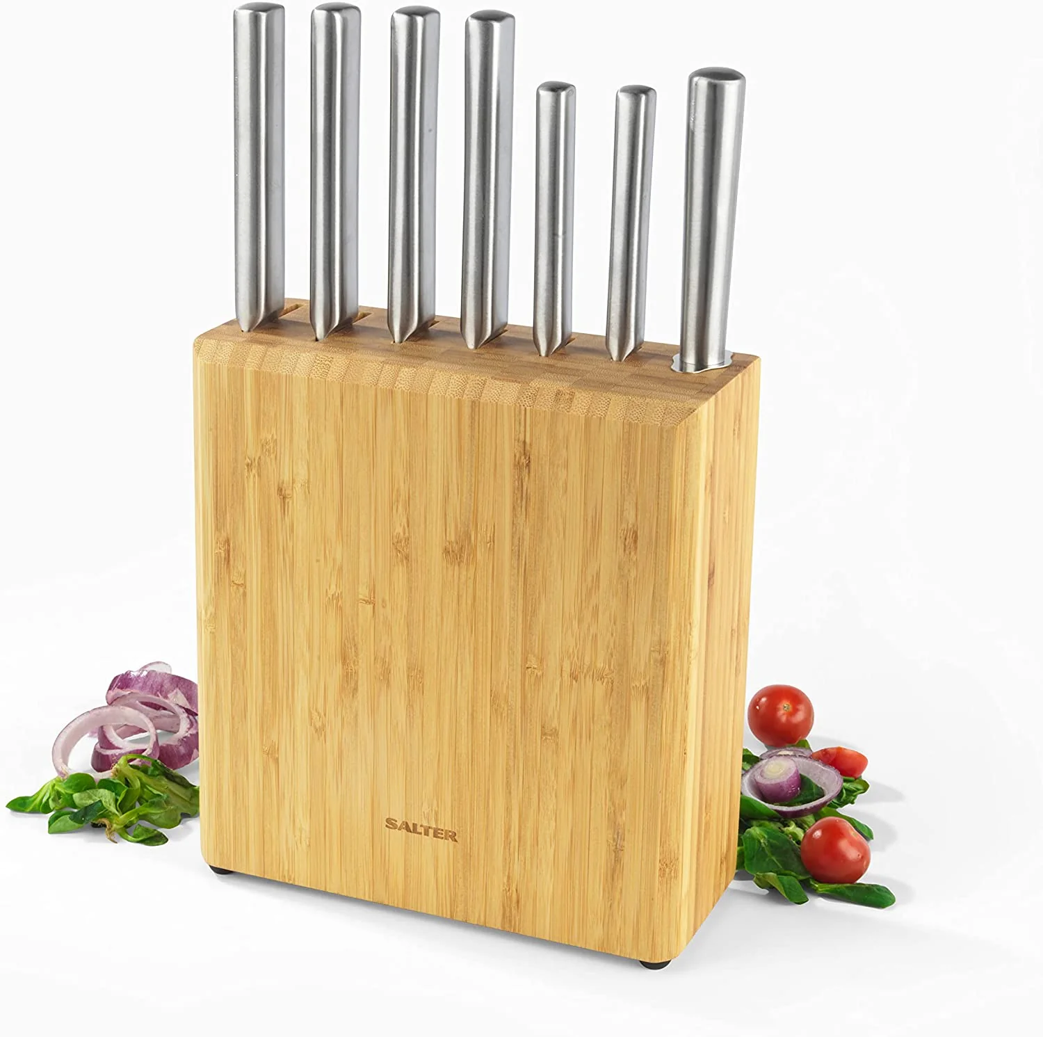 Salter 7 Pc Kitchen Knife Set with Bamboo Block