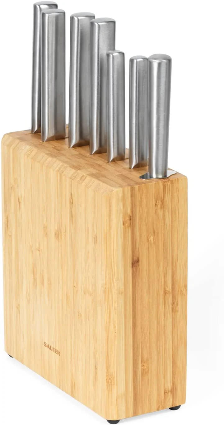 Salter 7 Pc Kitchen Knife Set with Bamboo Block - Image 6