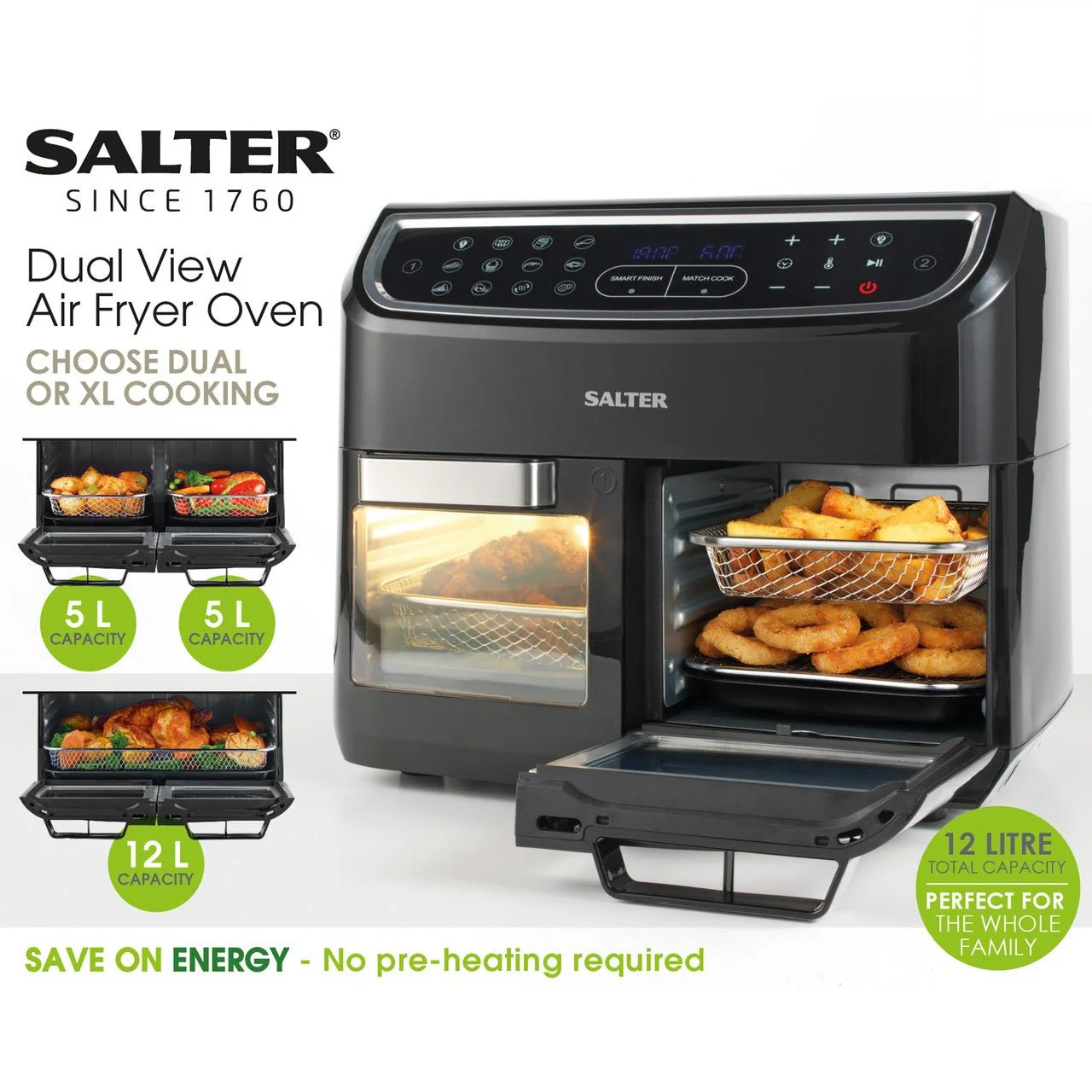 Salter Dual View Air Fryer Oven - 12L - Image 5