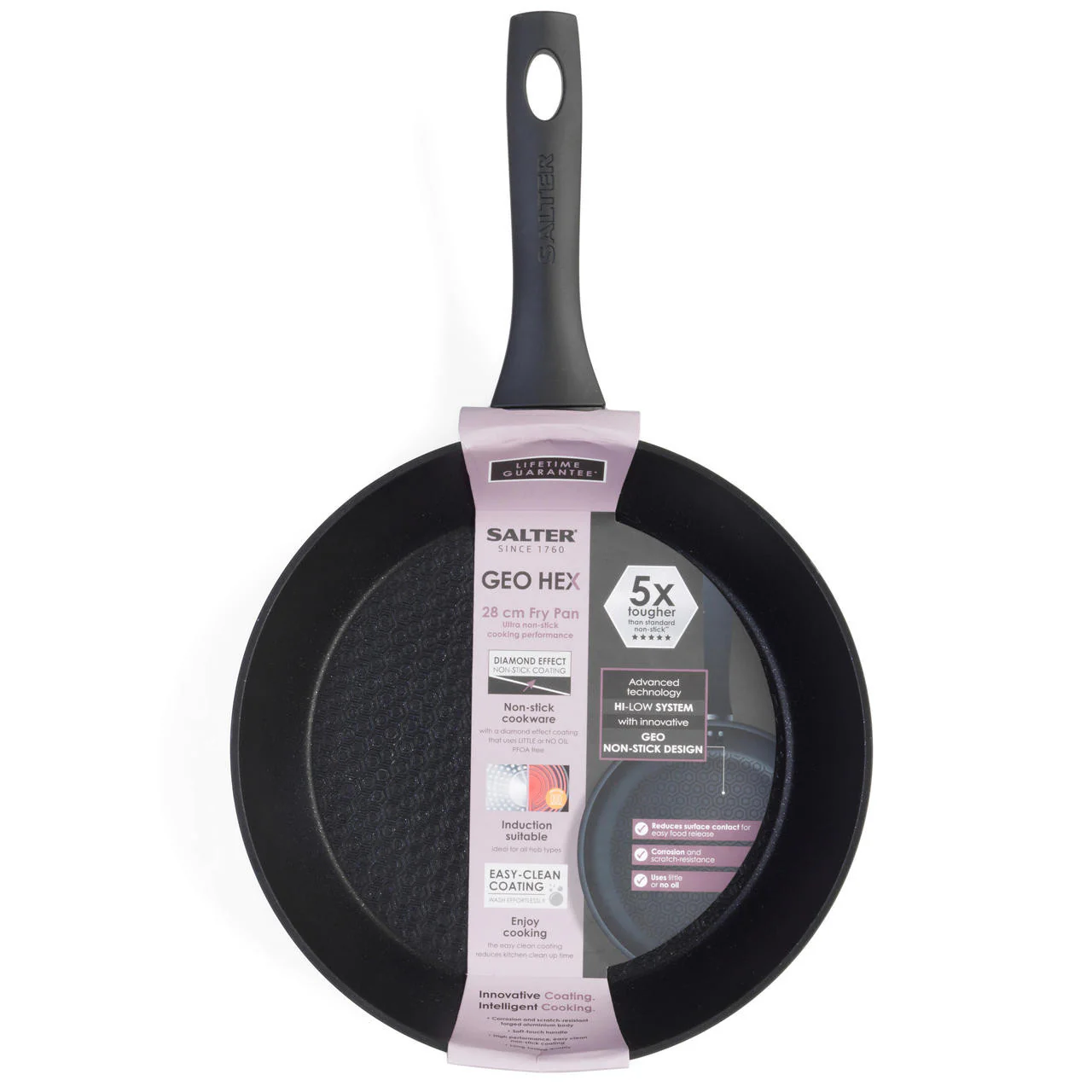 Salter Geo Hex Non-Stick Frying Pan 28cm - Image 2