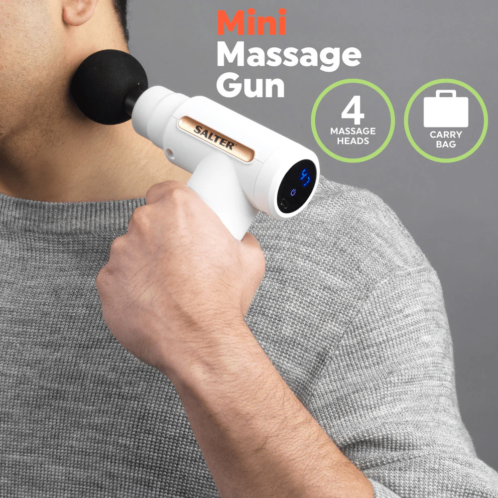 Salter Mini Electric Massage Gun - White - Image 6