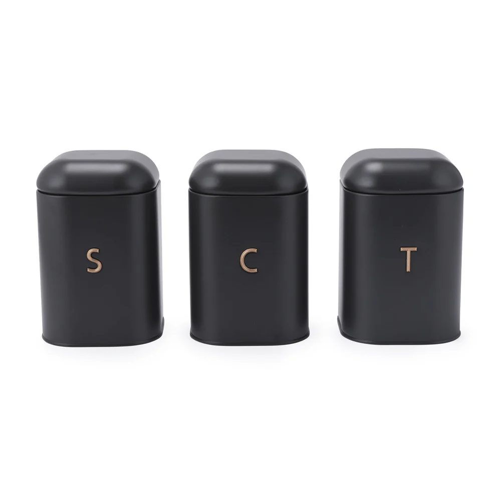 Salter Pebble 3-Piece Canister Set - Charcoal