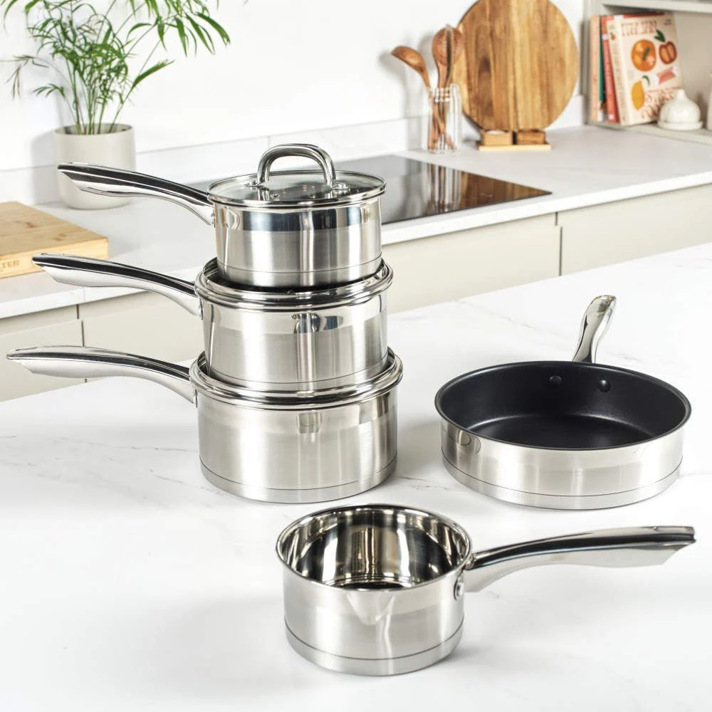 Salter Timeless Collection Stainless Steel 5 Piece Pan Set - Image 3