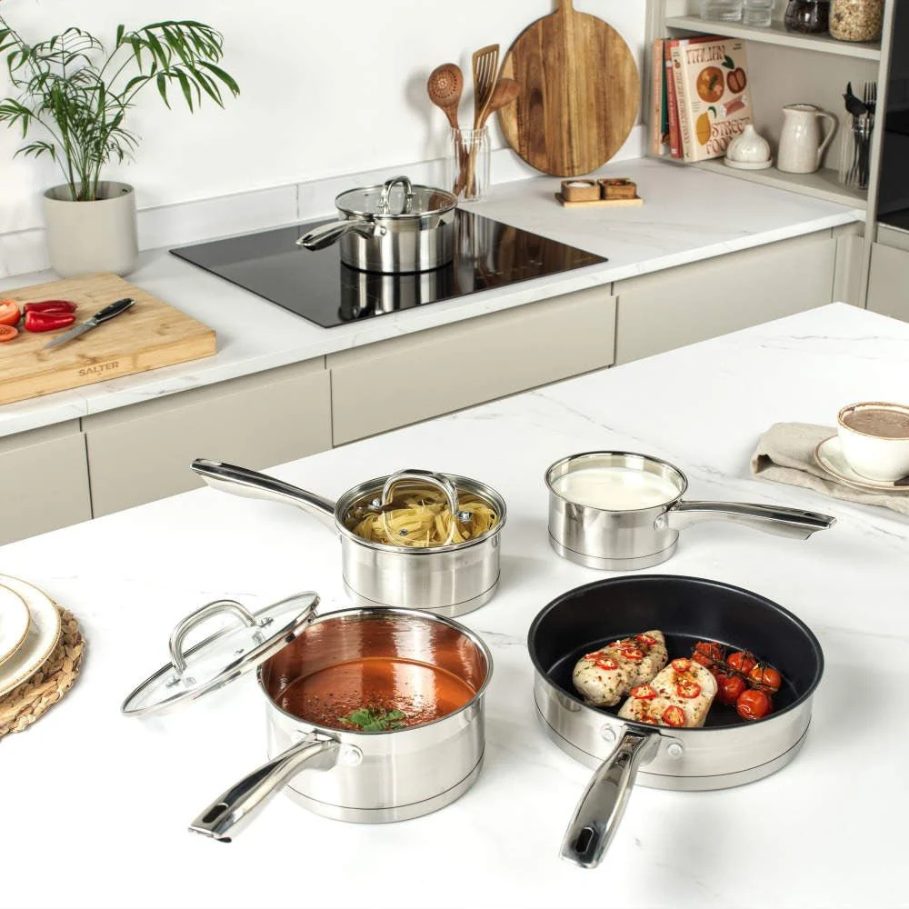 Salter Timeless Collection Stainless Steel 5 Piece Pan Set - Image 4
