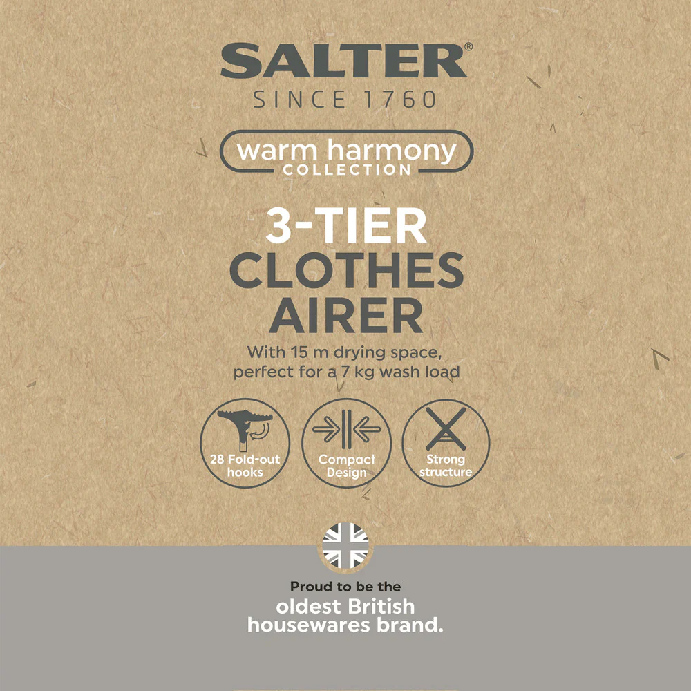 Salter Warm Harmony 3-Tier Clothes Airer - Image 8