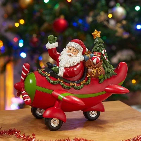 Santa Airways – Hand-Painted Christmas Ornament (20cm)