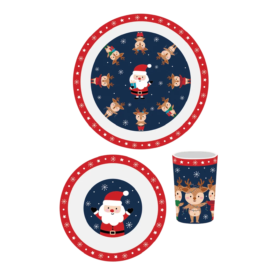 Santa & Friends Children's 3pc Christmas Dinner Set - Image 2