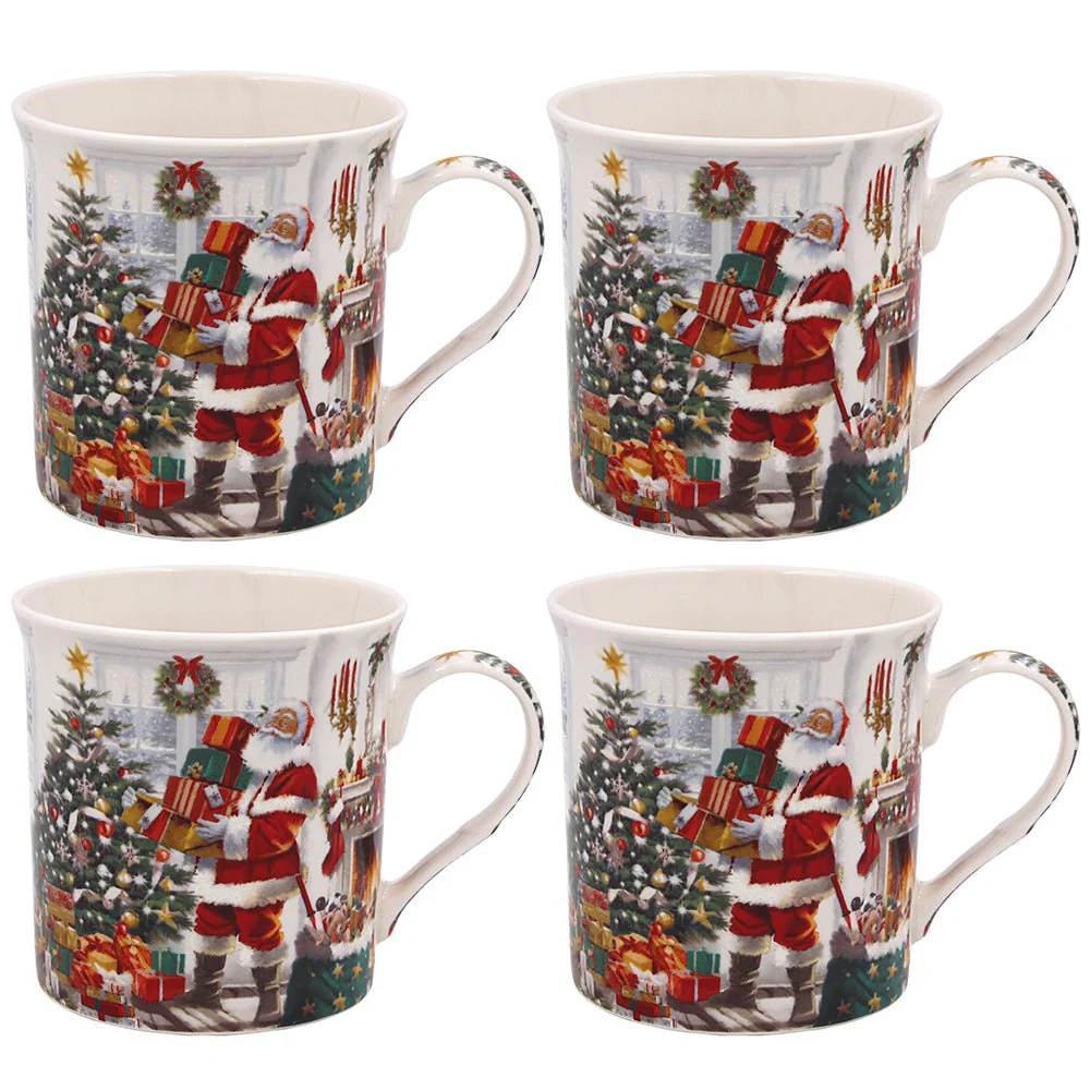 Santa Mugs – Set of 4 in Gift Box