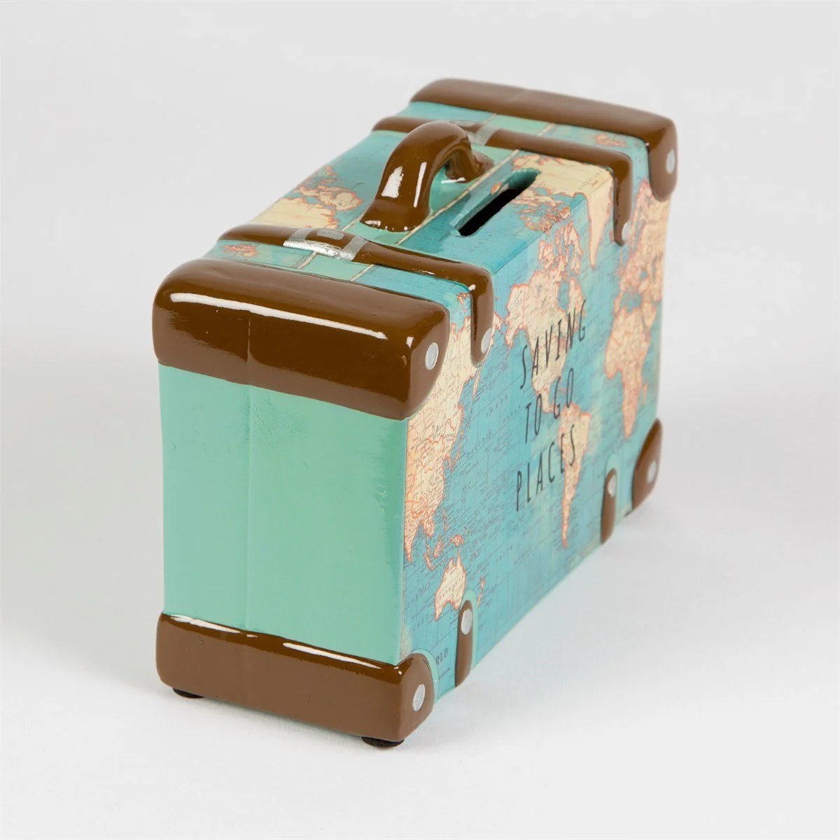 Saving To Go Places Vintage Map Money Bank - Image 2