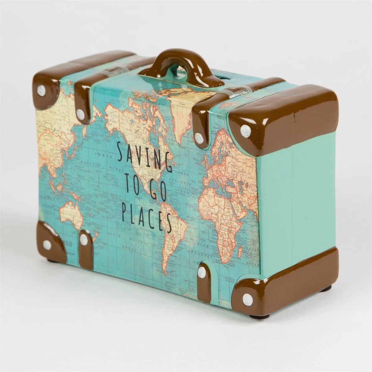 Saving To Go Places Vintage Map Money Bank - Image 3