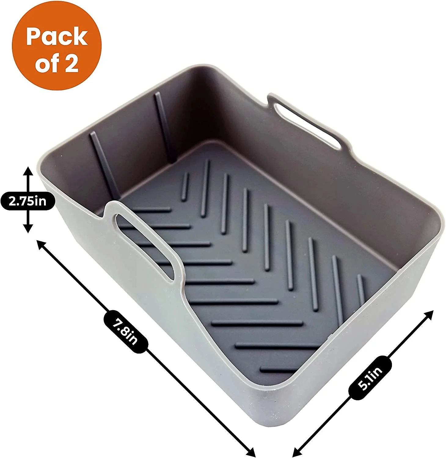 Schallen Rectangular Silicone Air Fryer Liner - 2 Pack - Image 2