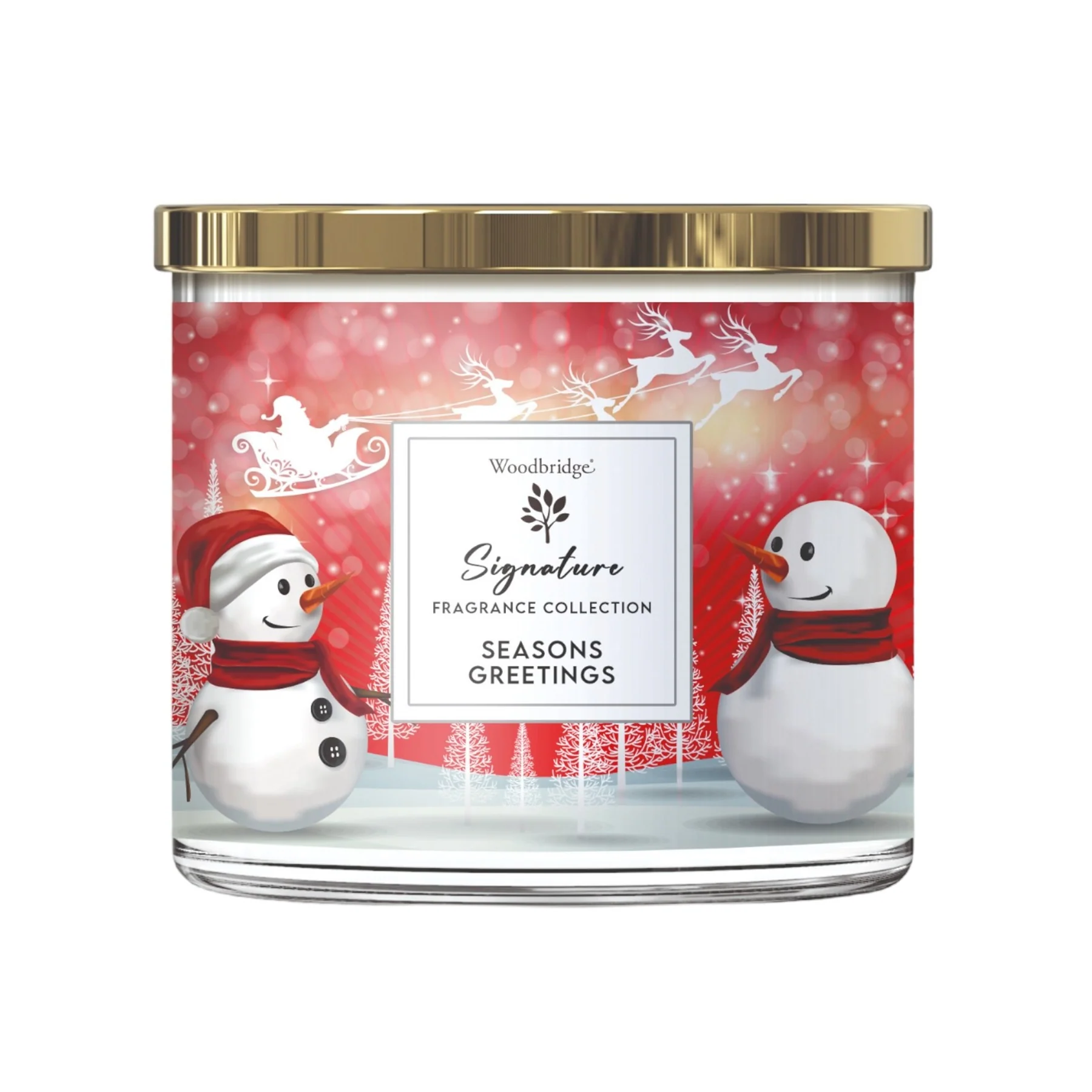 Seasons Greetings Wax Tumbler Candle Jar by Woodbridge 410g