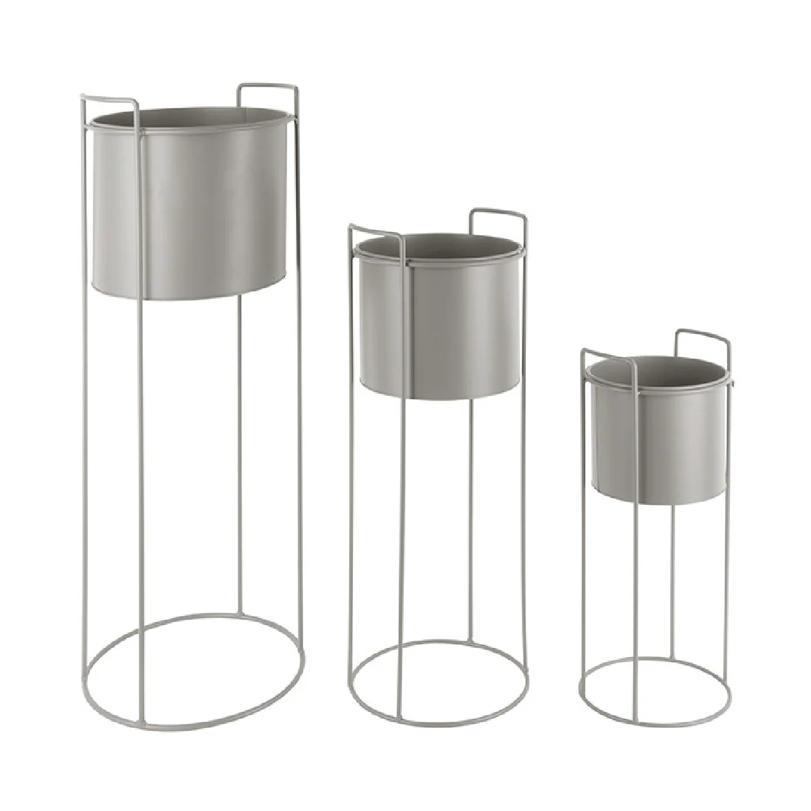 Set of 3 Plant Pot Set Essence Warm Grey