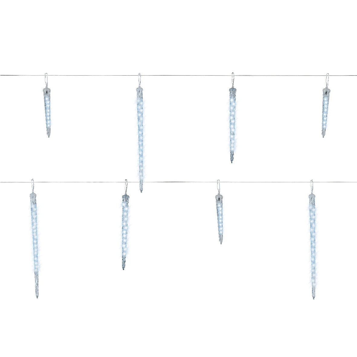Set of 6 Christmas Icicle Lights - White LEDs - Image 3