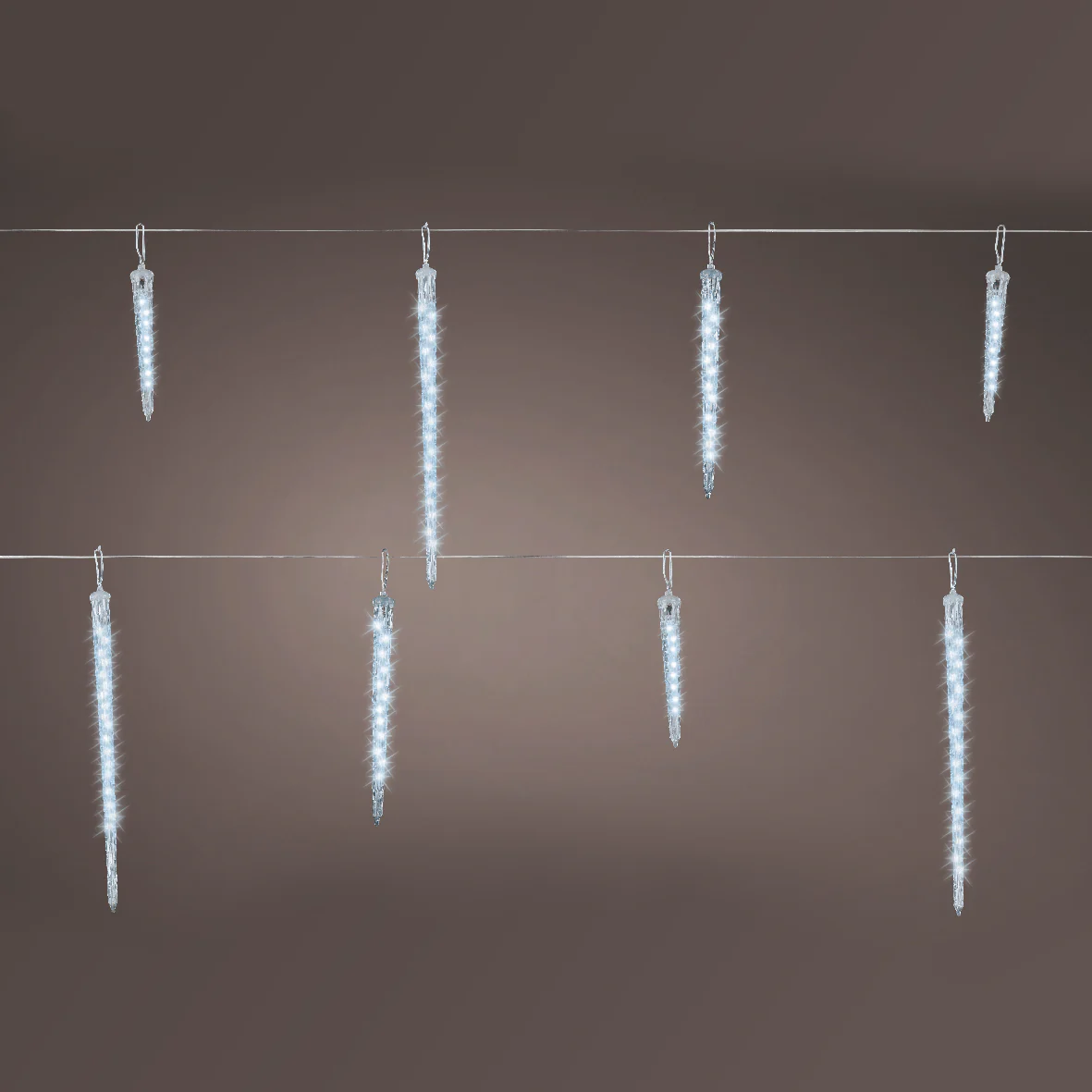 Set of 6 Christmas Icicle Lights - White LEDs - Image 4