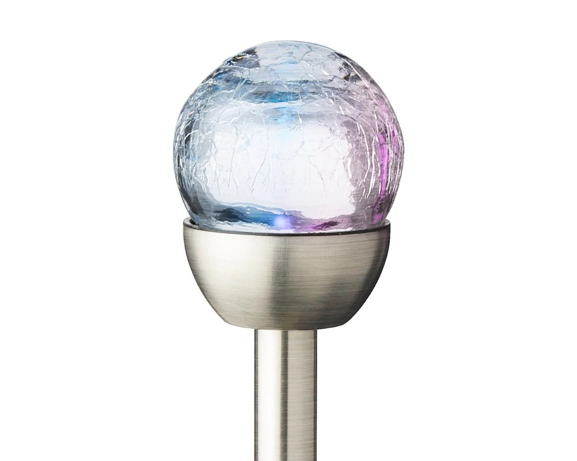 Set of 6 Crackle Glass Colour Changing Solar Lights - Image 3