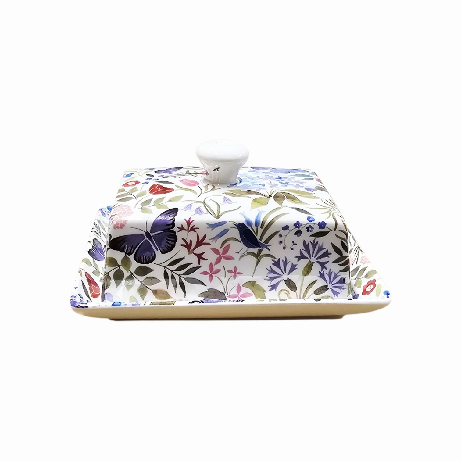 Shannonbridge Pottery Butterfly Garden Butter Dish