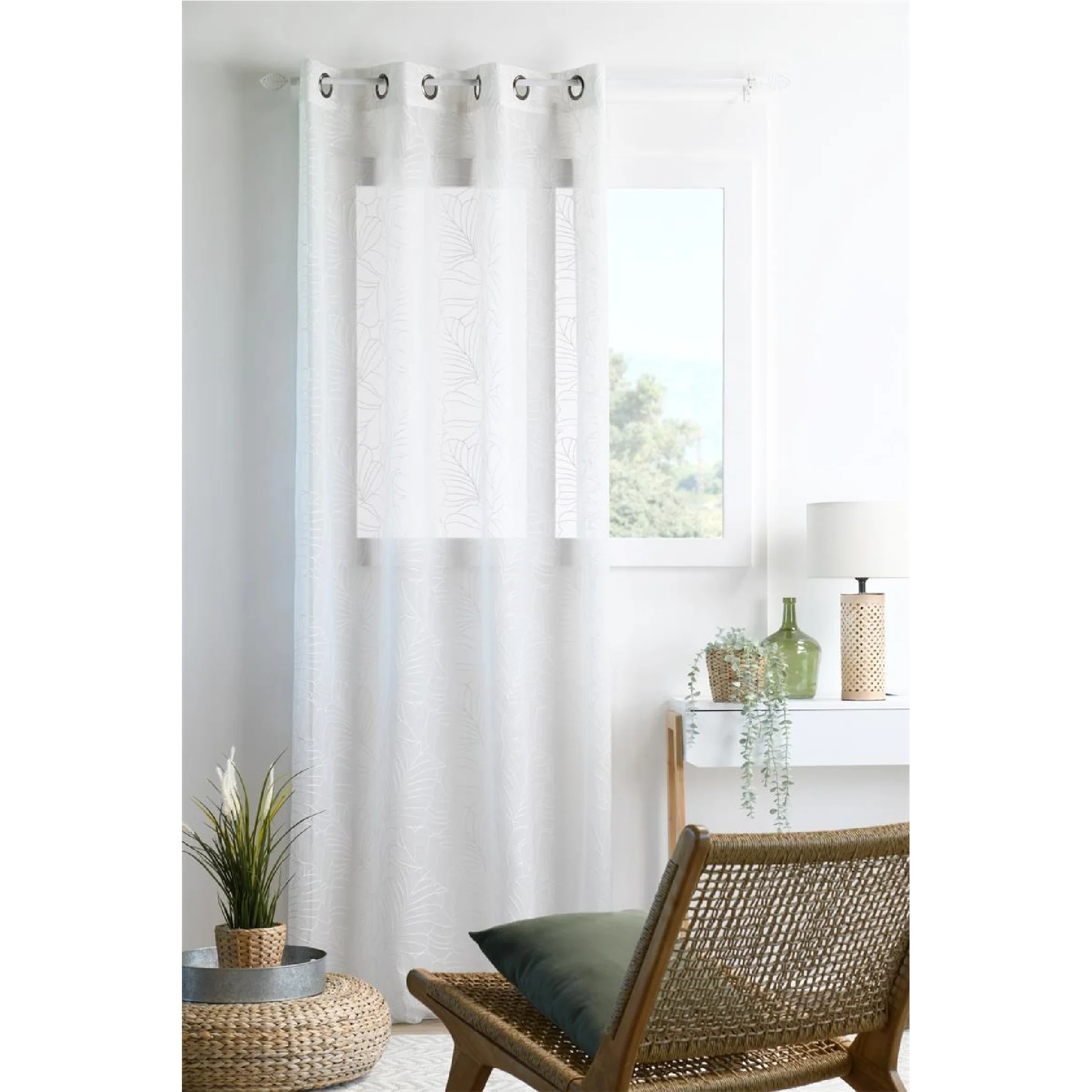 Sheer Curtain Camelia White 140 x 260cm - Image 2
