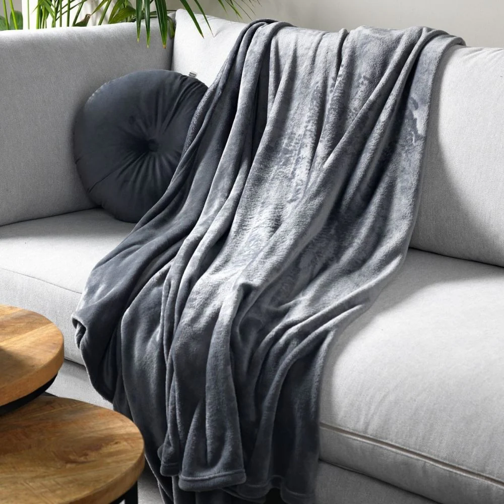 SIDNEY - Throw 140x180cm Charcoal Grey - Image 2