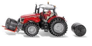 Siku 1:32 Massey Ferguson Mf860 W/Fork Lift & 2 Hay Bales