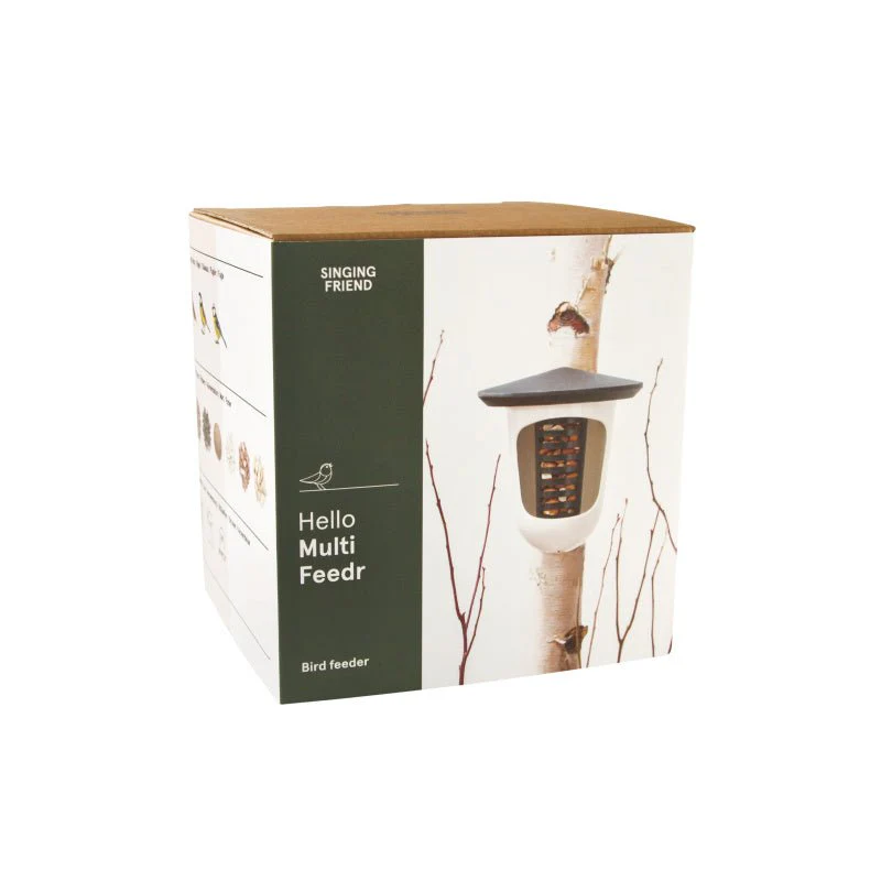Singing Friend Multi Feedr Bird Feeder Grey & White - Image 4