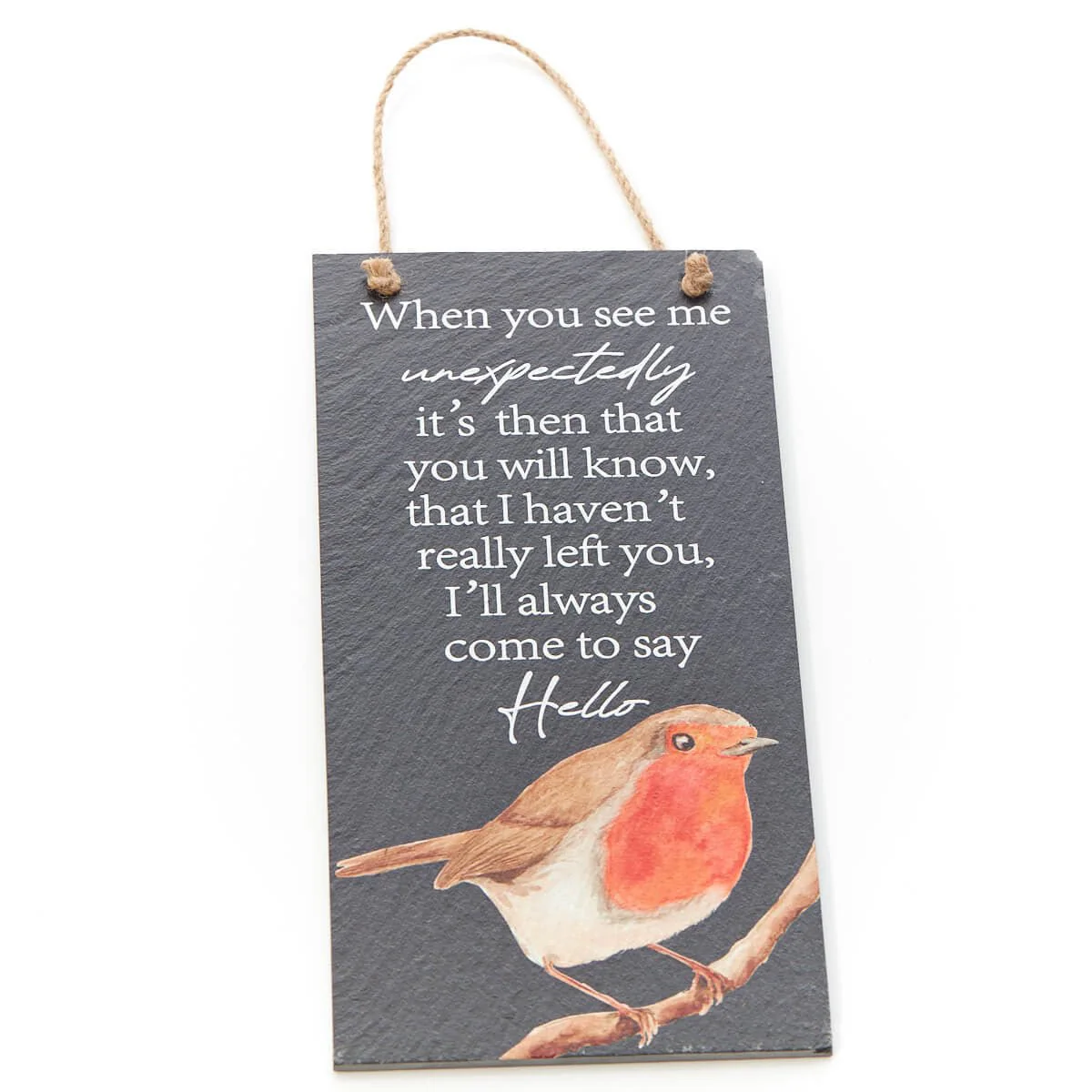 Slate Robin Remberance Plaque With When You See Me Verse - Image 2
