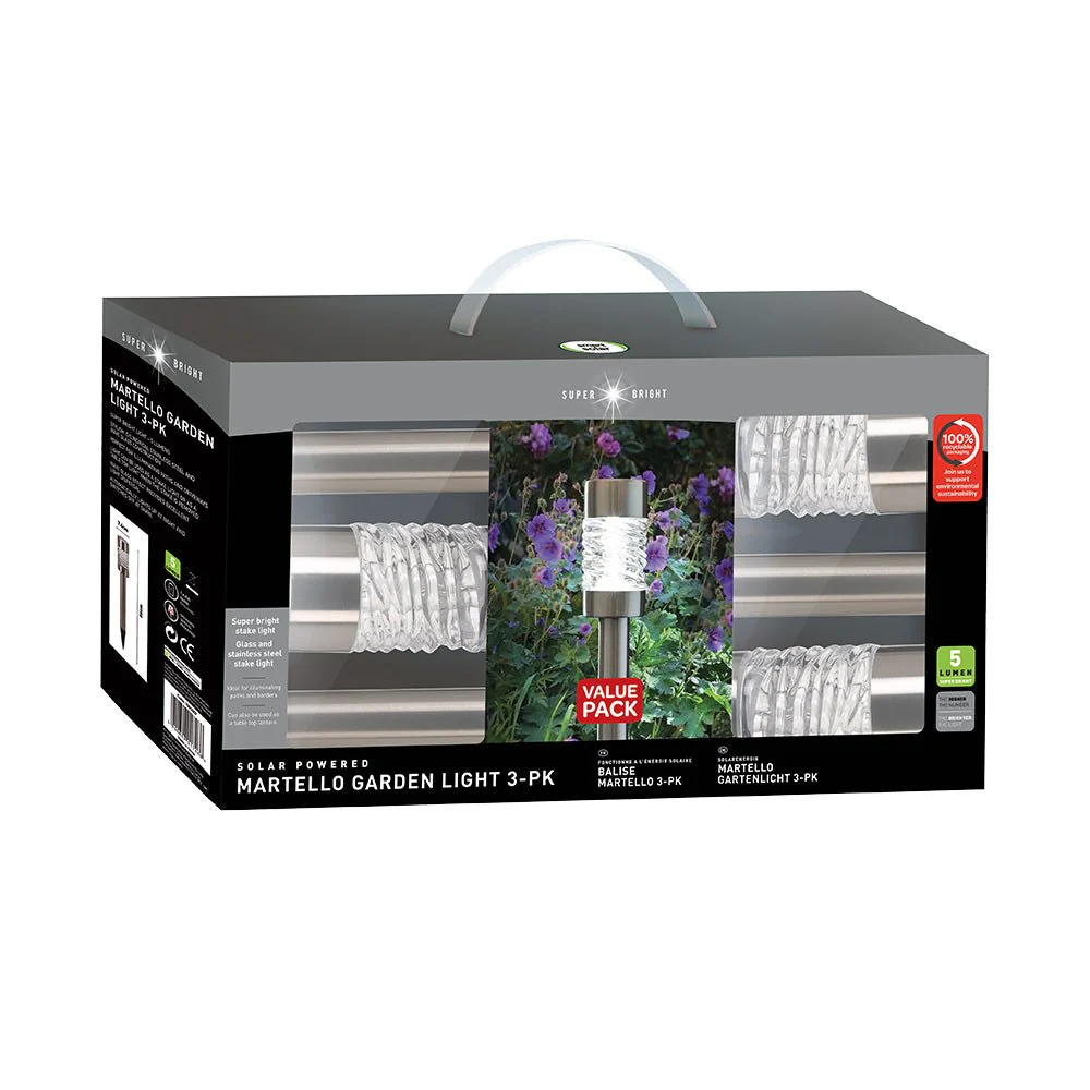 Smart Solar Martello 5 Lumens Stake Solar Light 3 Pack - Image 2