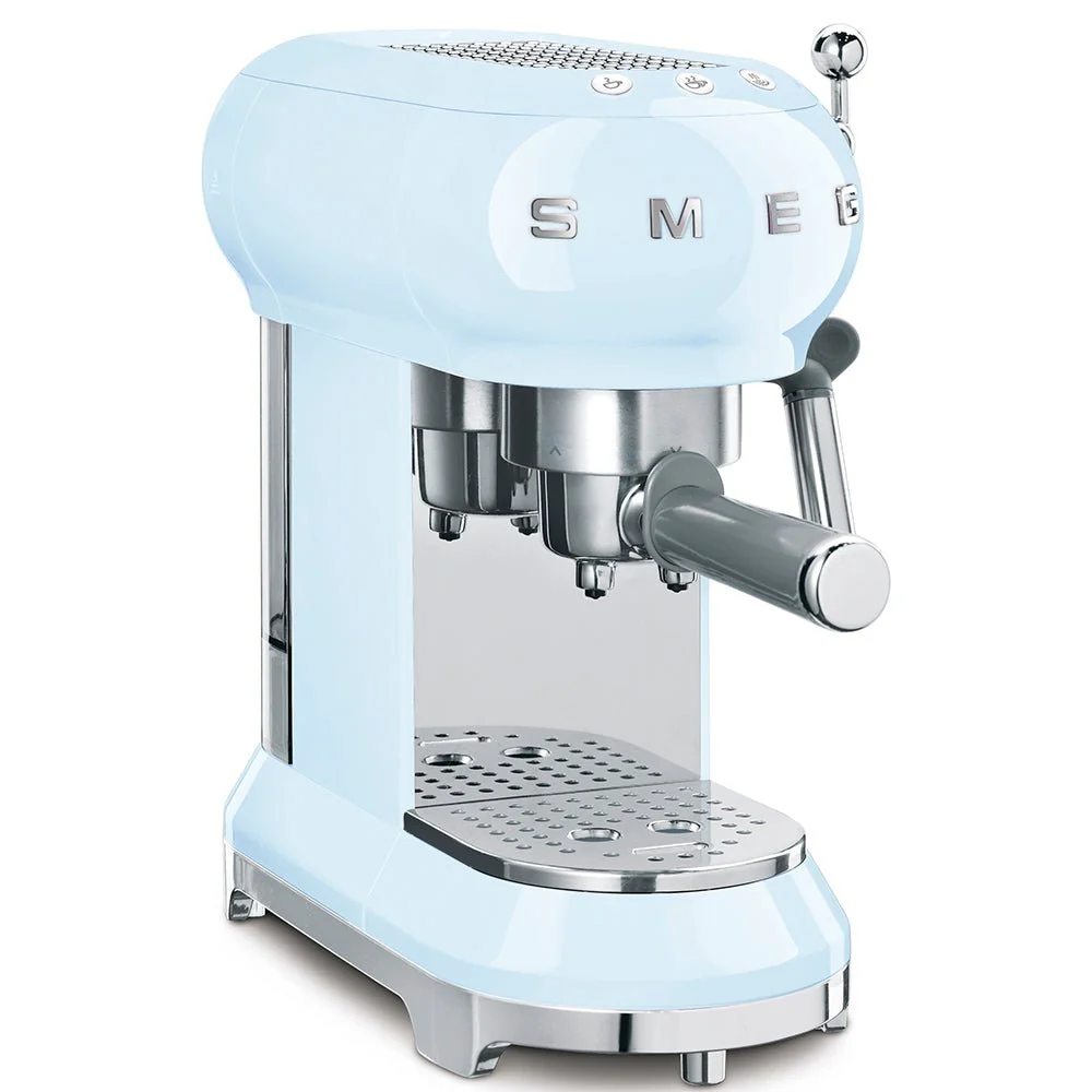 Smeg 50'S Espresso Pump Coffee Machine - Pastel Blue  ECF01PBUK
