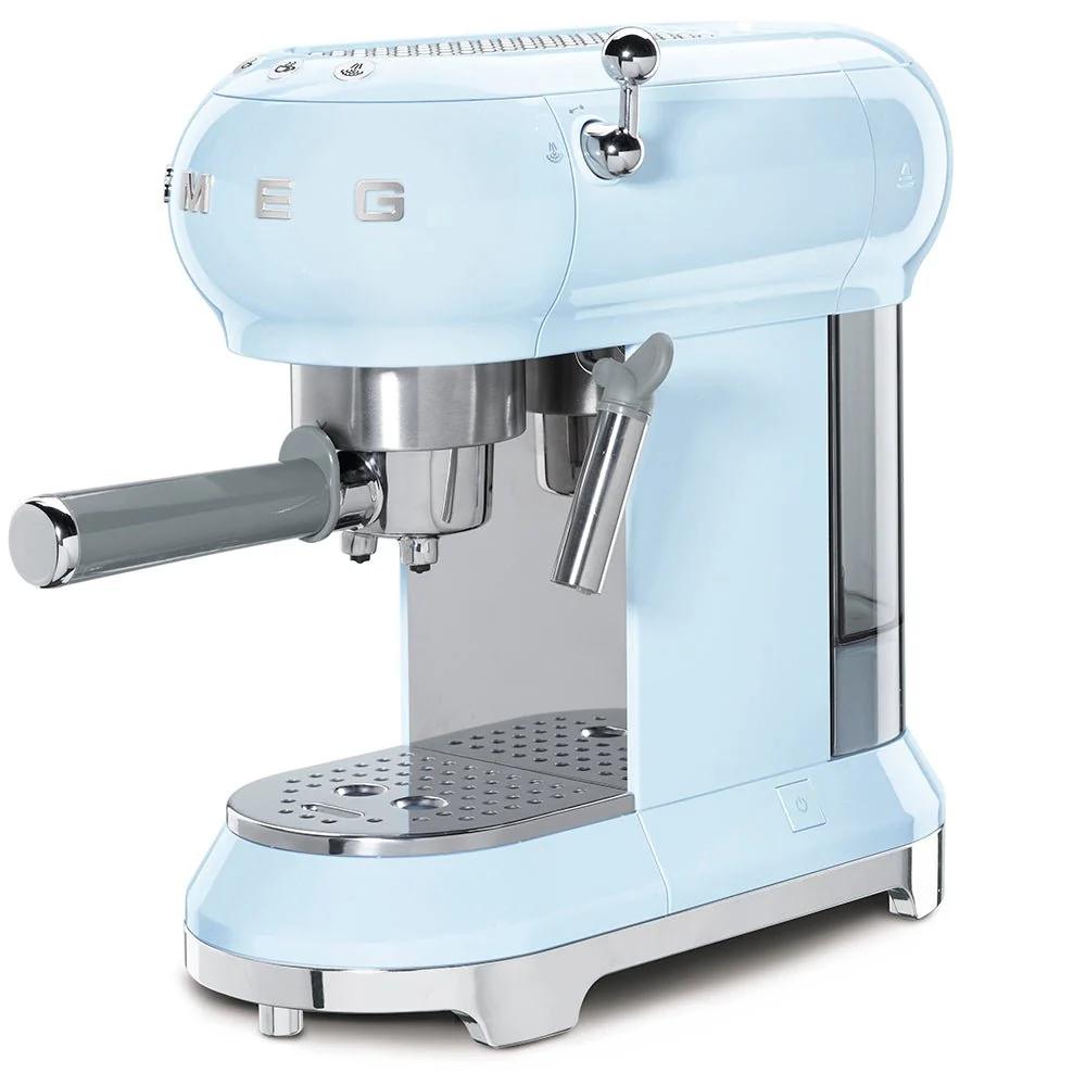 Smeg 50'S Espresso Pump Coffee Machine - Pastel Blue  ECF01PBUK - Image 3
