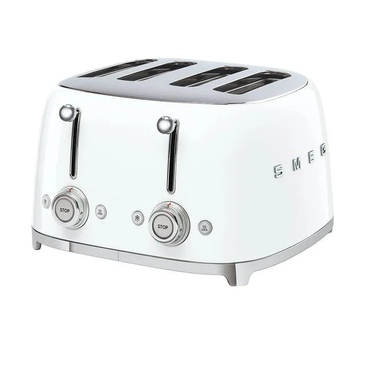 Smeg 50's Retro Style 4 Slice White Toaster