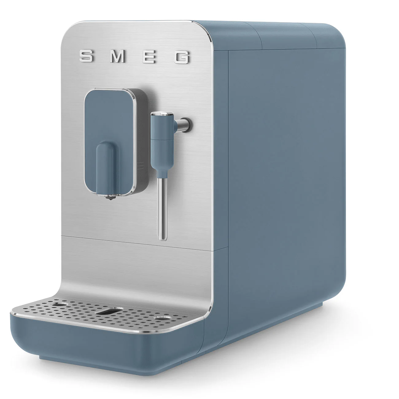 Smeg Collezione Bean To Cup Coffee Machine with Steam Wand, Matte Storm Blue | BCC12SBMUK