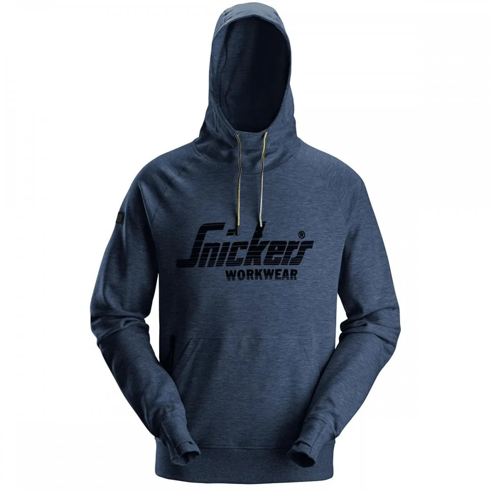 Snickers Logo Hoodie 2894 Dark Navy Melange - Size Large