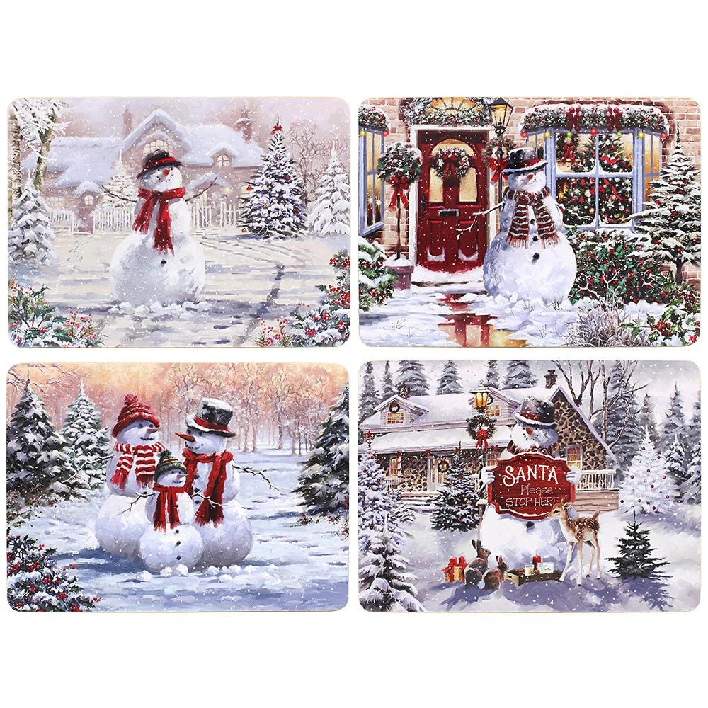 Snowman Placemats – Set of 4 (Assorted Designs)