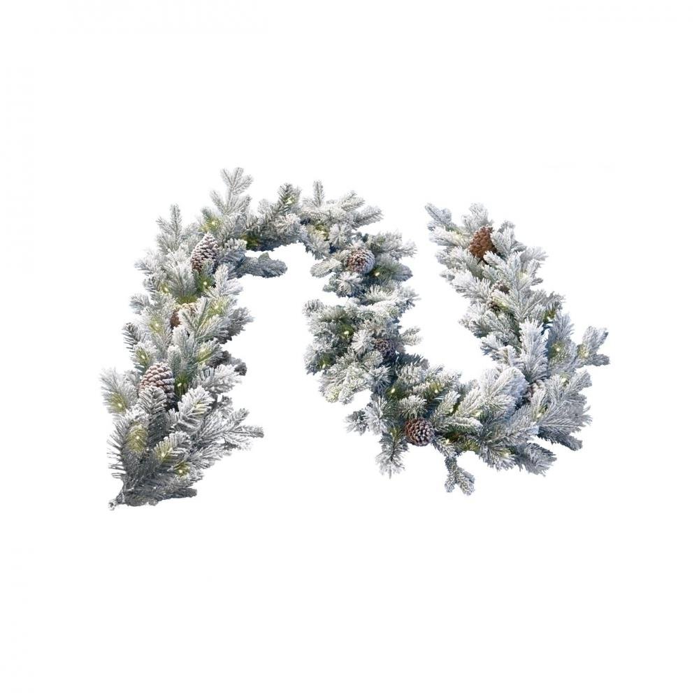 Snowy Dorchester Pine Garland - 9ft x 12in