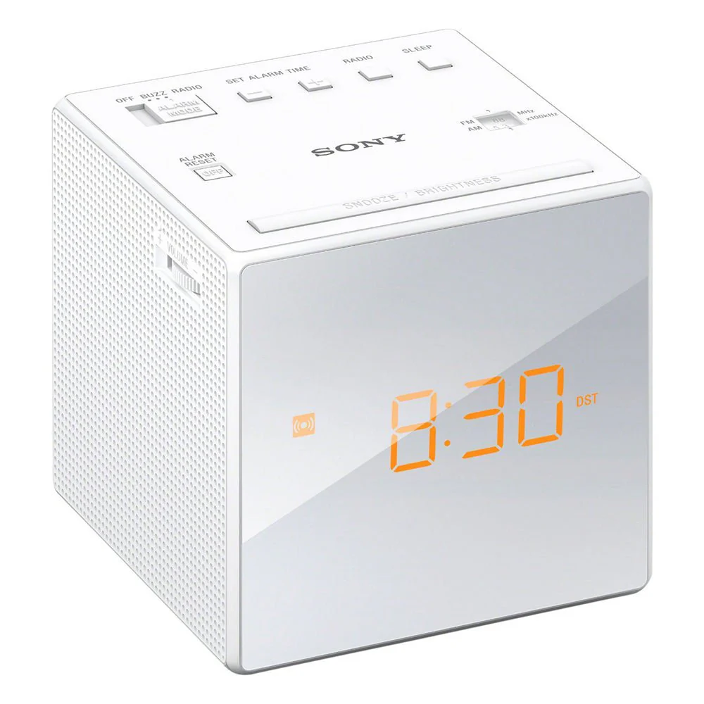 Sony ICF-C1W Cube FM/AM Clock Radio with LED Alarm White