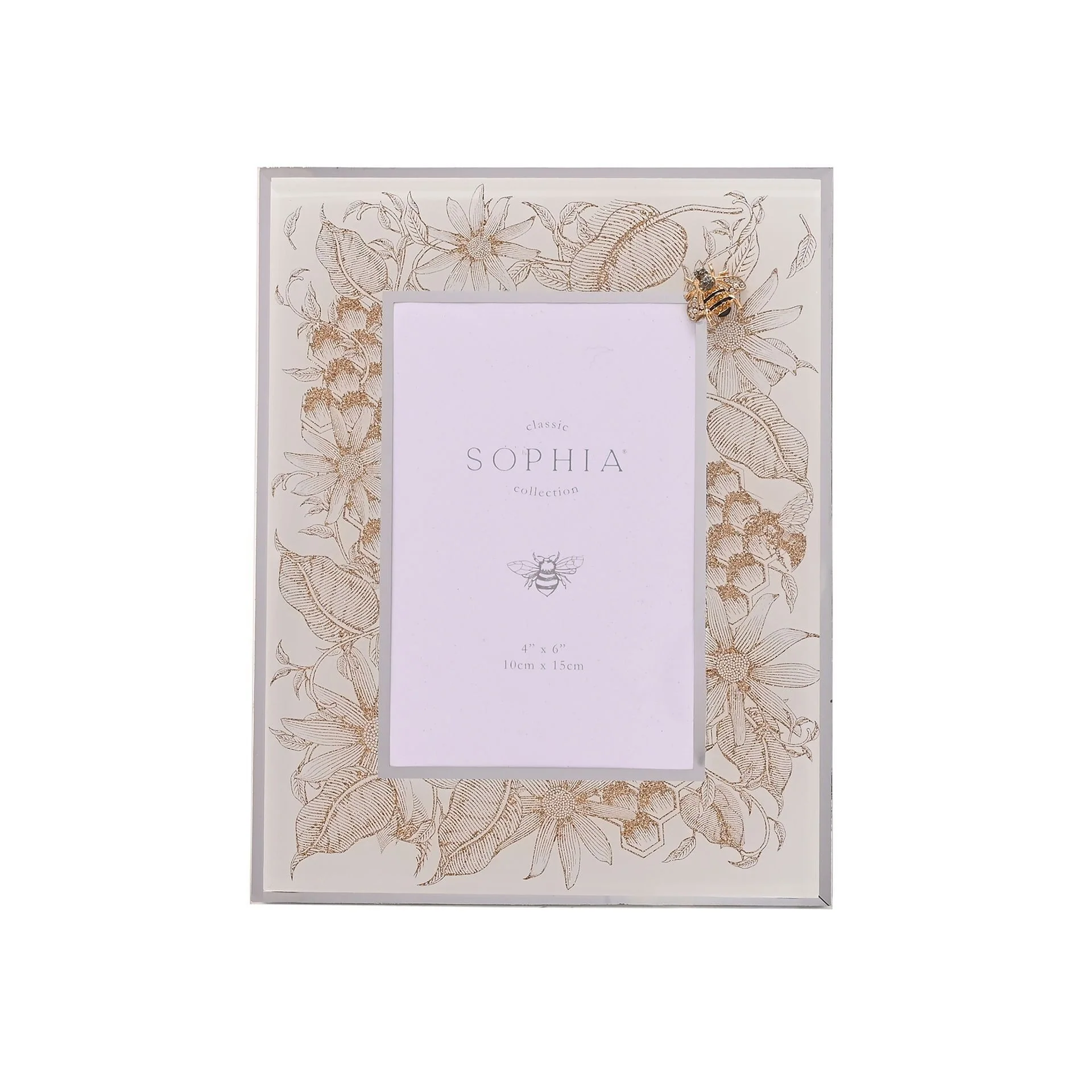 Sophia Classic Golden Bee 4" x 6" Glass Photo Frame