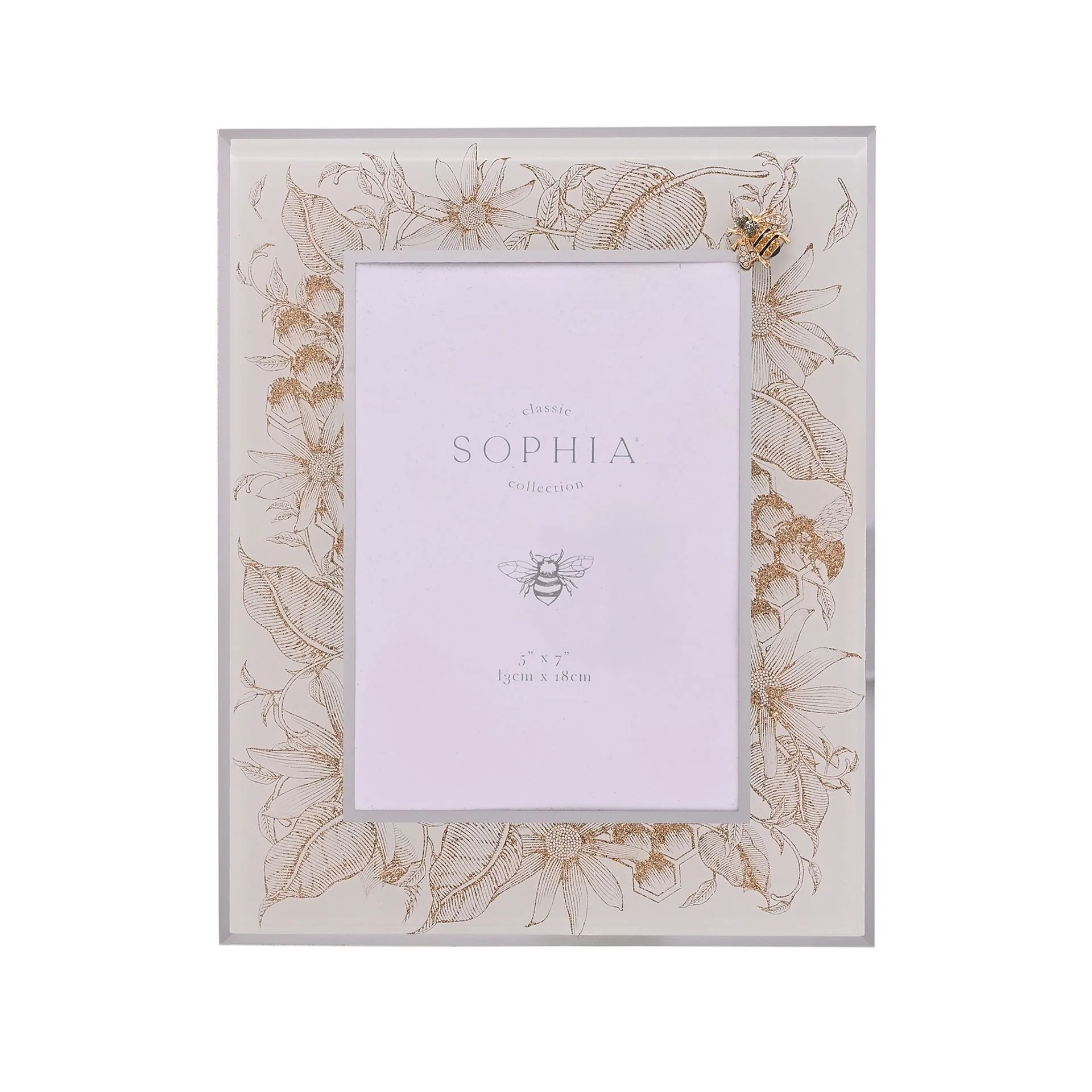 Sophia Classic Golden Bee 5 x 7" Glass Photo Frame