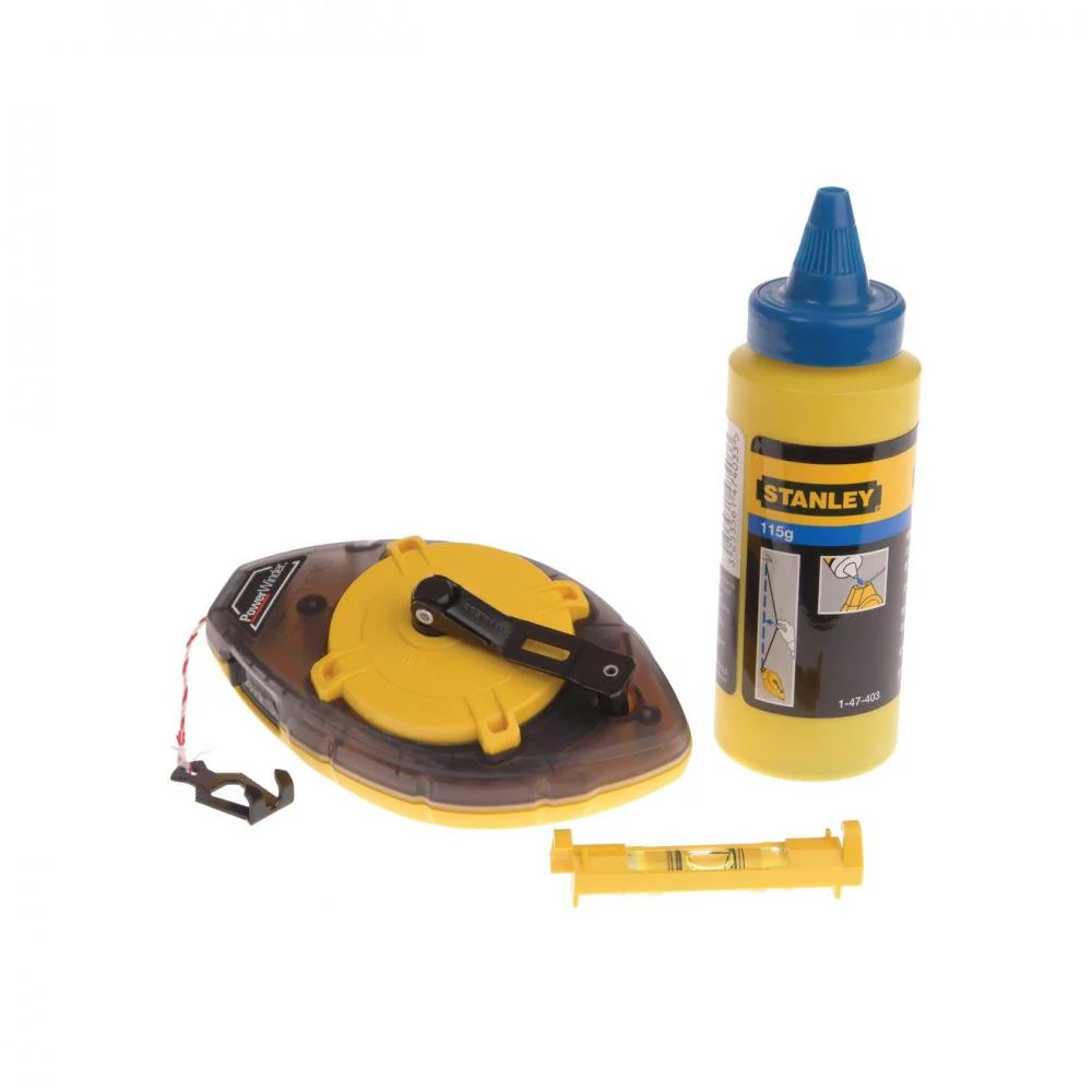 Stanley Power Winder Chalk Line, Chalk &amp; Level - 30