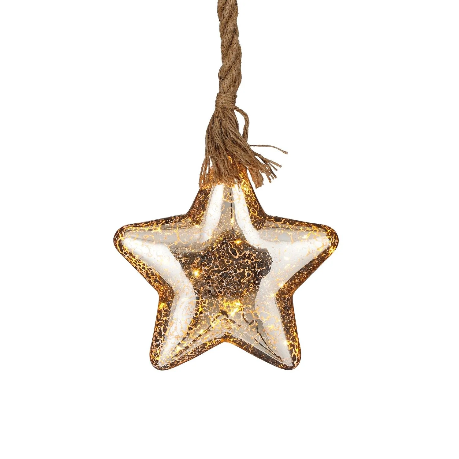 Star on Rope Christmas Lighting with 15 LED Lights - H100 x Ø20 cm - Image 2