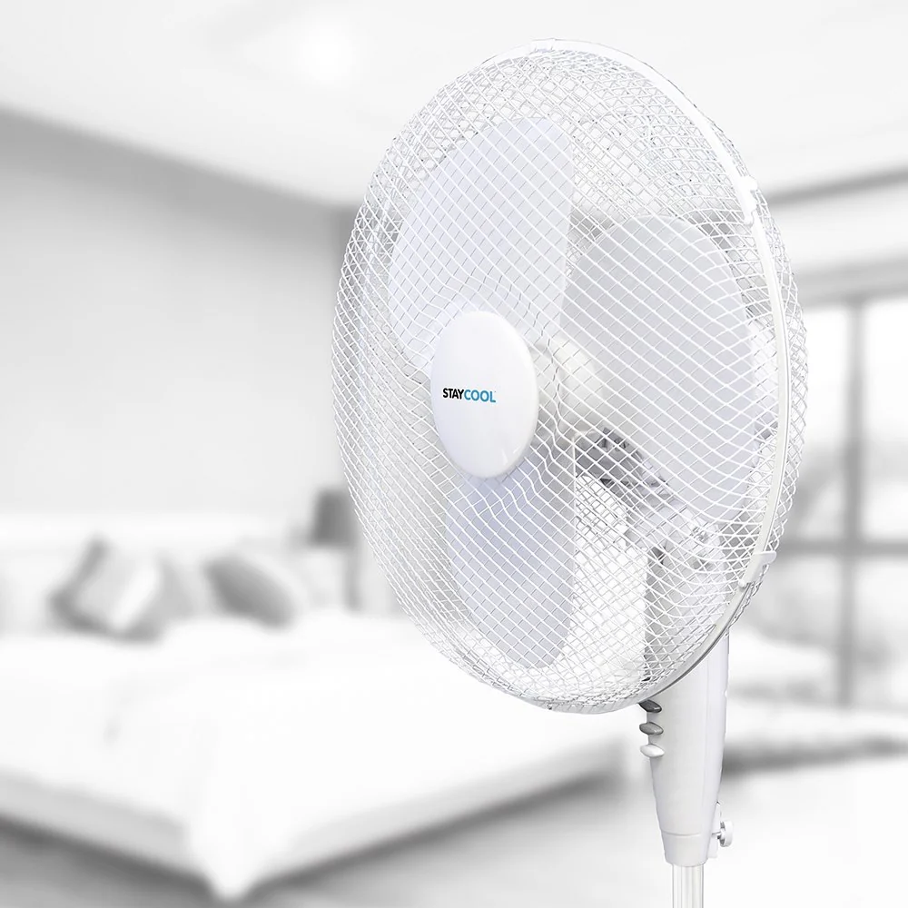 Stay Cool 16 inch White Pedestal Cooling Fan - Image 2
