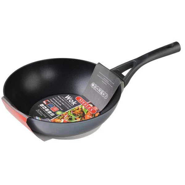 Steelex 28cm Non-Stick Wok w/Induction
