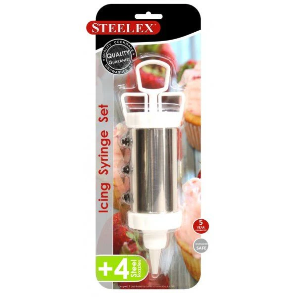 Steelex Stainless Steel Icing Set with 4 Nozzles