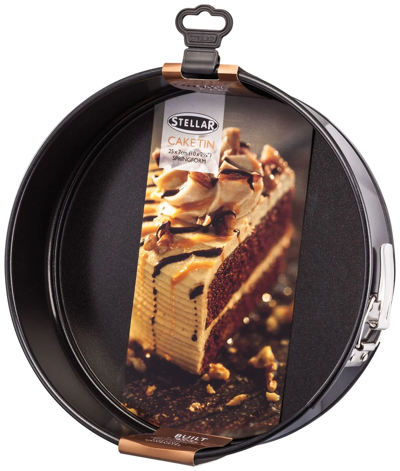 Stellar Bakeware, 10"/25cm Round Cake Tin, Springform, Non-Stick. Dishwasher safe.