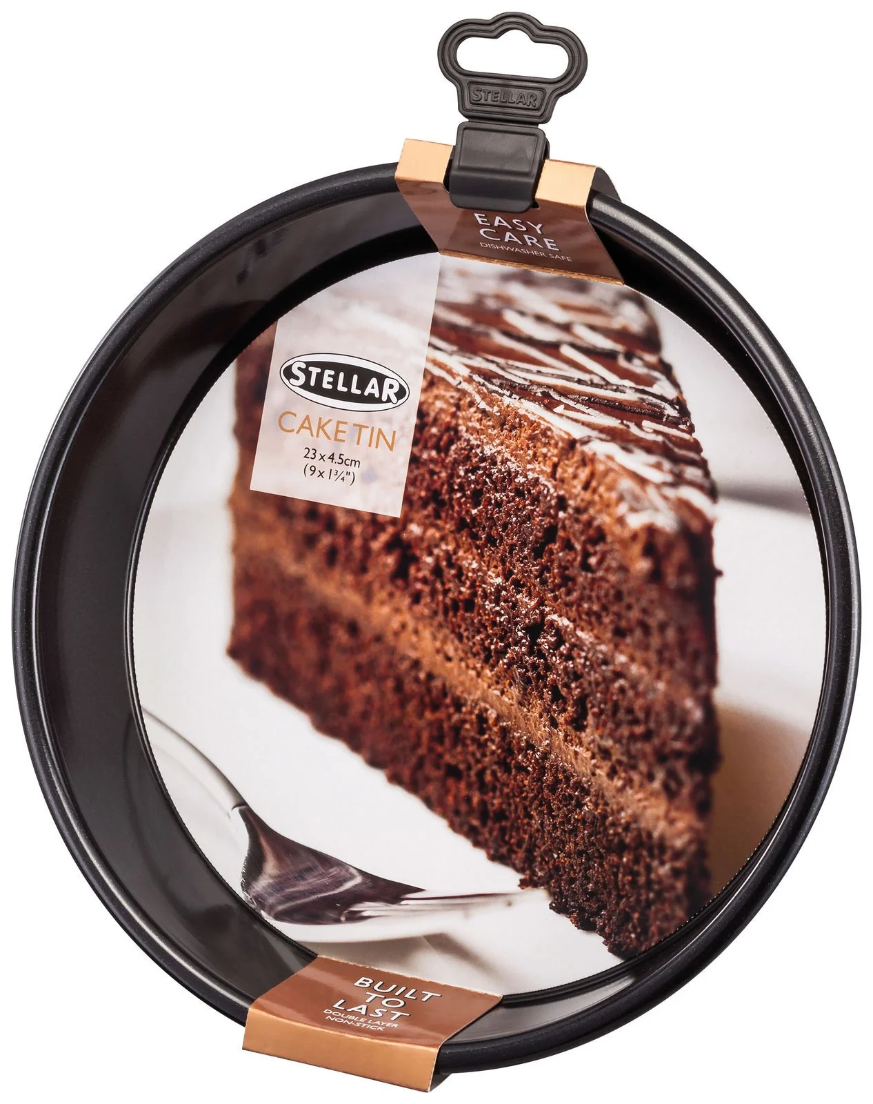 Stellar Bakeware, 9"/23cm Round Cake Tin, Non-Stick. Dishwasher safe.
